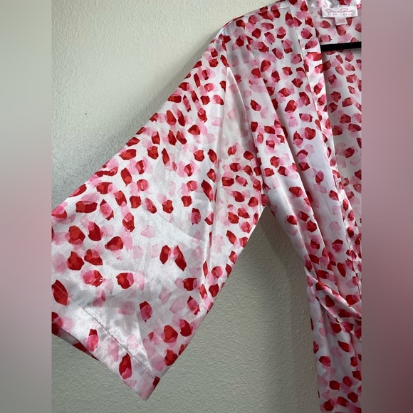 Oscar de la Renta Punk Label Robe Red Pink Valentines sleepwear Women’s Small - Picture 12 of 15